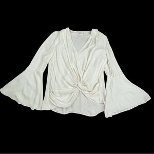 Cinq a Sept Monica Gathered Silk Blouse
Top in Cream boho romantic Size Small